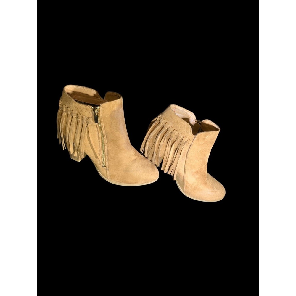 TOP MODA Ladies BUFFY-21 SUEDE FRINGE Boots Sz 7.5 Brown